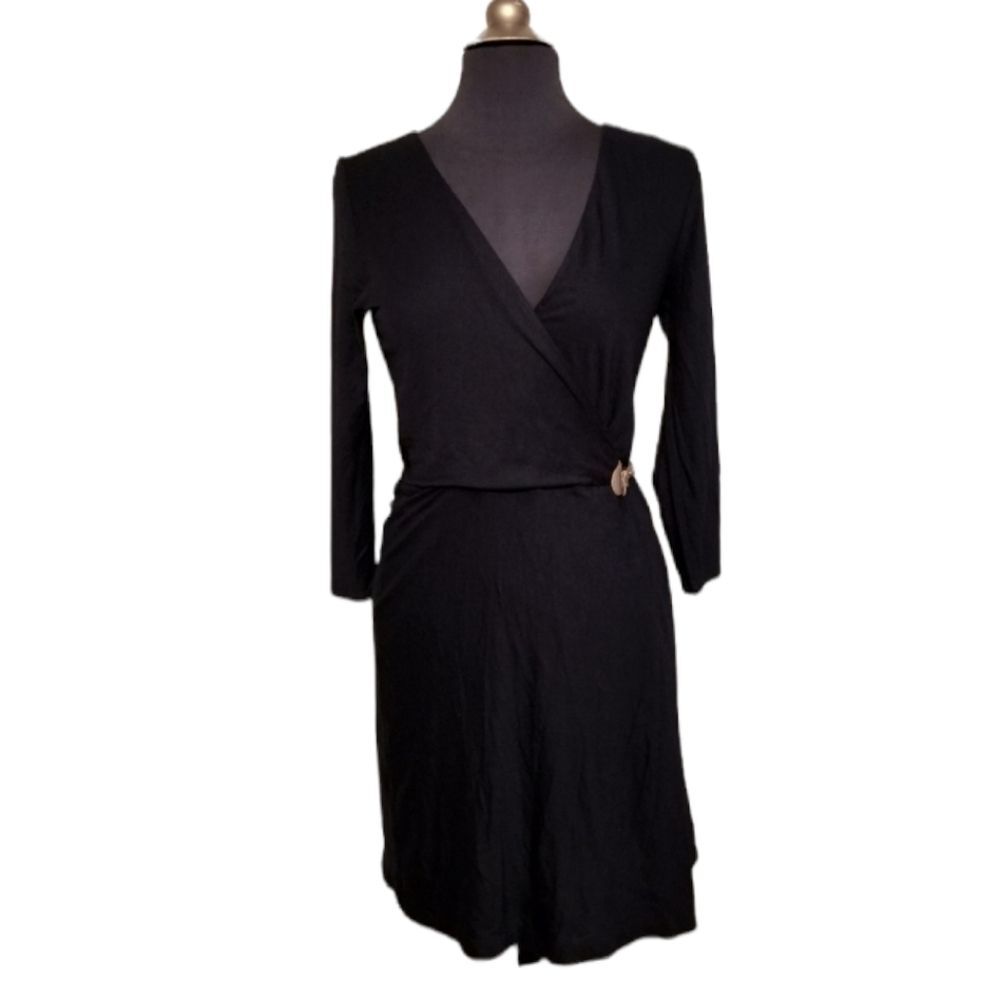 Massimo Dutti Wrap Dress Blue Size Small Stretch